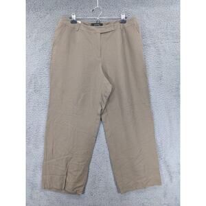 KASPER Ankle Pants‎ Women 16W Brown Linen Rayon Blend Pockets Relaxed Fit R50